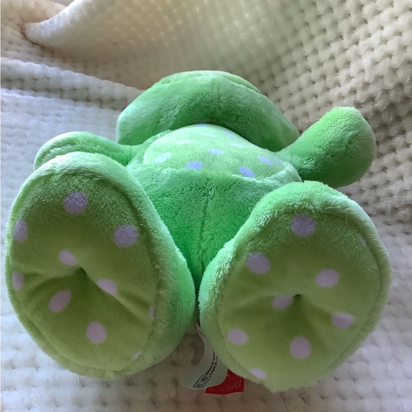 Gitzy Plush Frog Green Polka Dot Stuffed Animal w Rattle Toy Embroidered Eyes - Picture 6 of 12